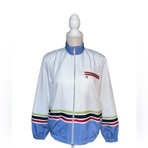 Alfred Dunner Vintage Striped Zip Up Jacket 10P